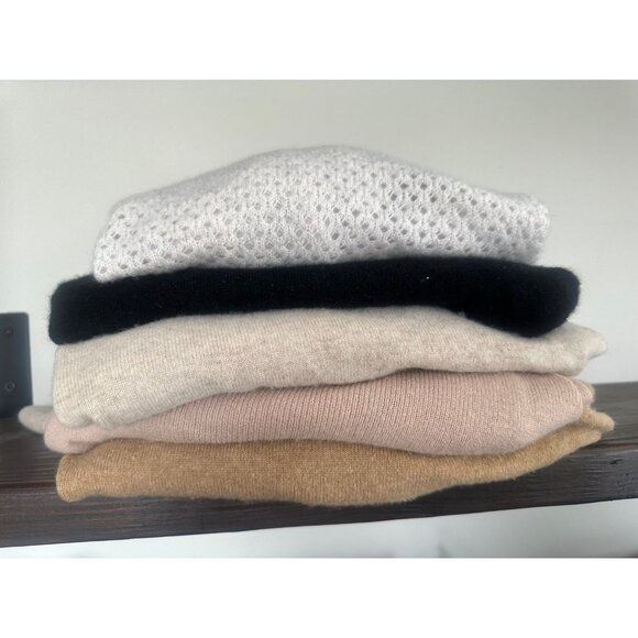 100% Neutral Cashmere Sweaters Lot of 5 Flawed Bundle Crafters Cutters Fabric - Picture 1 of 2